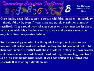 Names with Numerology 1